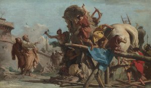 Costruzione del Cavallo di Troia da Giovanni Domenico Tiepolo